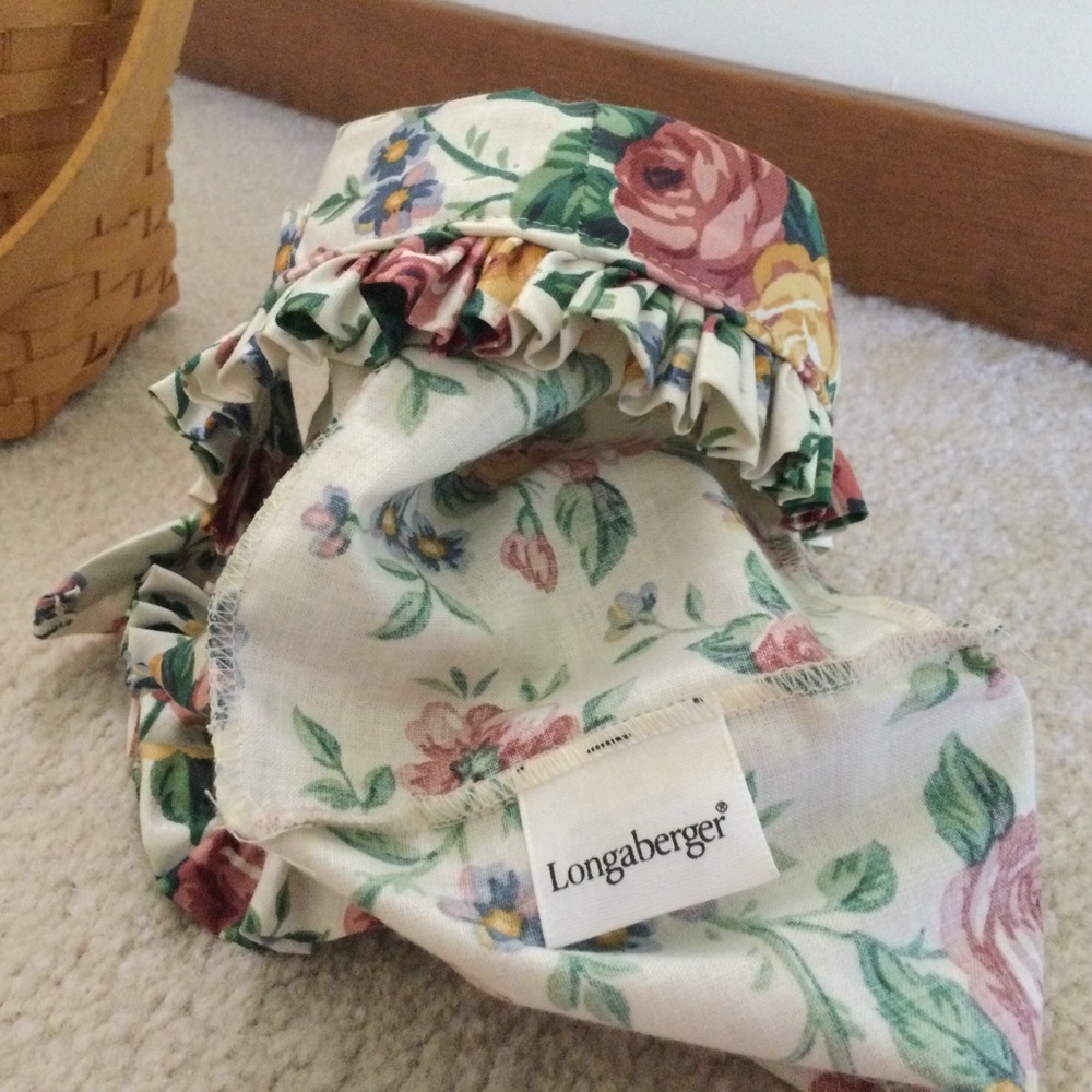 💝VINTAGE💯❤️LONGABERGER BASKET, LINED & HANDLE🎉🎉🎉GARDEN SPLENDOR LINING🎉 - Picture 9 of 12